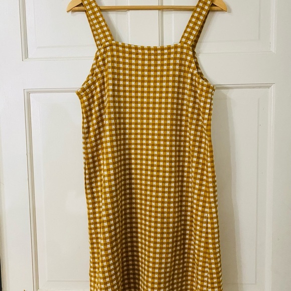 Madewell gingham button front mini Dress Size Medium - Picture 4 of 6